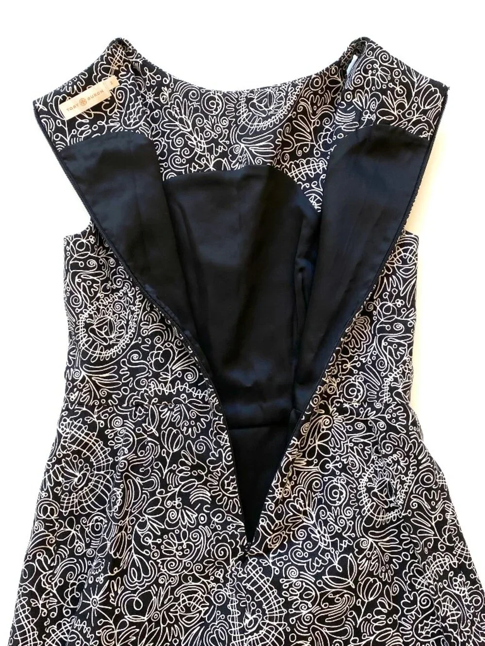 Tory Burch Silk Cotton Faux Wrap Sleeveless Dress Size 2